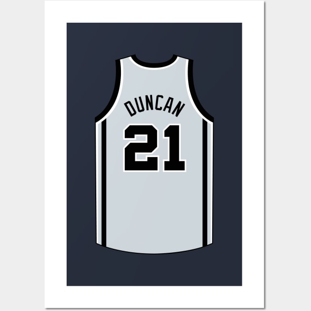 Tim Duncan San Antonio Jersey Qiangy Wall Art by qiangdade